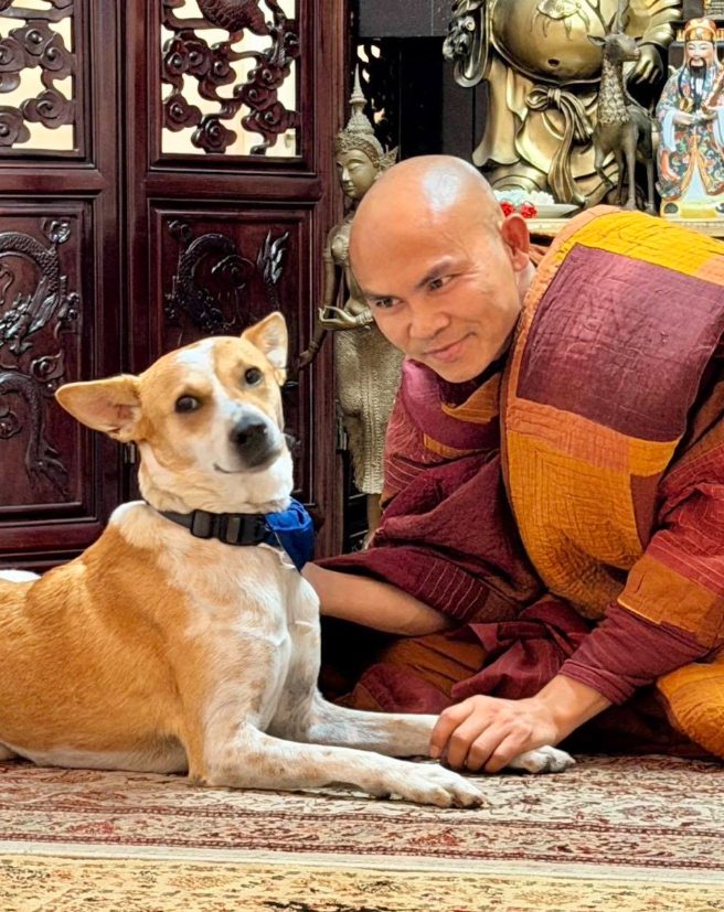 ALOKA with a monk